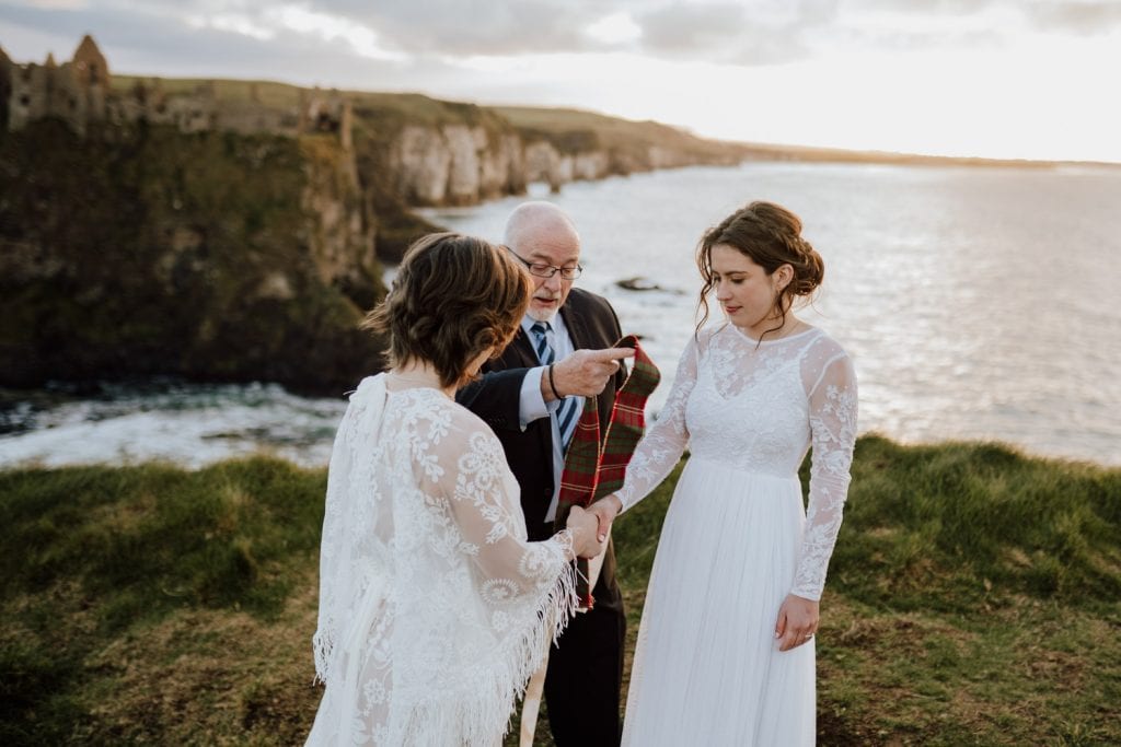Elopement at Dunluce Castle Northern Ireland with Handfasting Ritual
